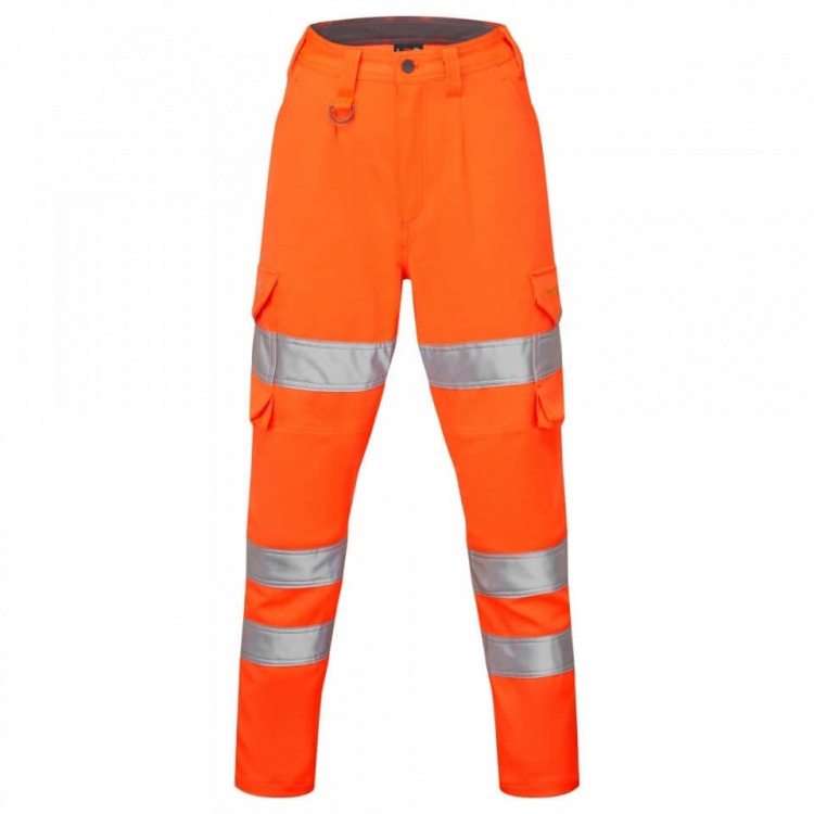 Leo Workwear CL04-O Beckamoor ISO 20471 Class 2 Women's Stretch Poly/Cotton Cargo Trouser RIS-3279-TOM Orange